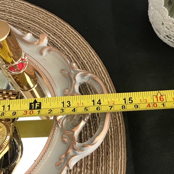 Floral Vintage Mirror Tray in Silver - Picture 3 of 4